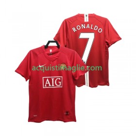 Divisa di Calcio Manchester United RONALDO 7 Premier League 2007 2008 Retro Prima